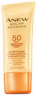 Матирующий солнцезащитный крем для лица SPF 50 серия Anew