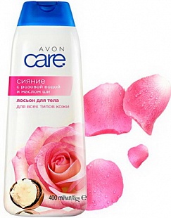Лосьон для тела с розовой водой и маслом ши Сияние серия Avon Care