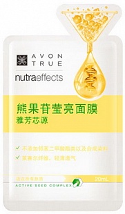 Тканевая маска для лица Сияние серия Avon True Nutra Effects
